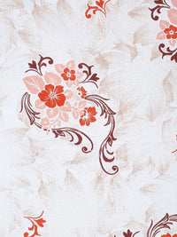 Myntra Elegant Homes Orange & White Floral 400 TC Single Bedsheet with 1 Pillow Covers