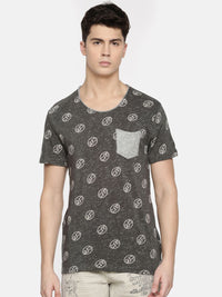 Being Human Clothing Men Grey Printed Round Neck Pure Cotton T-shirt