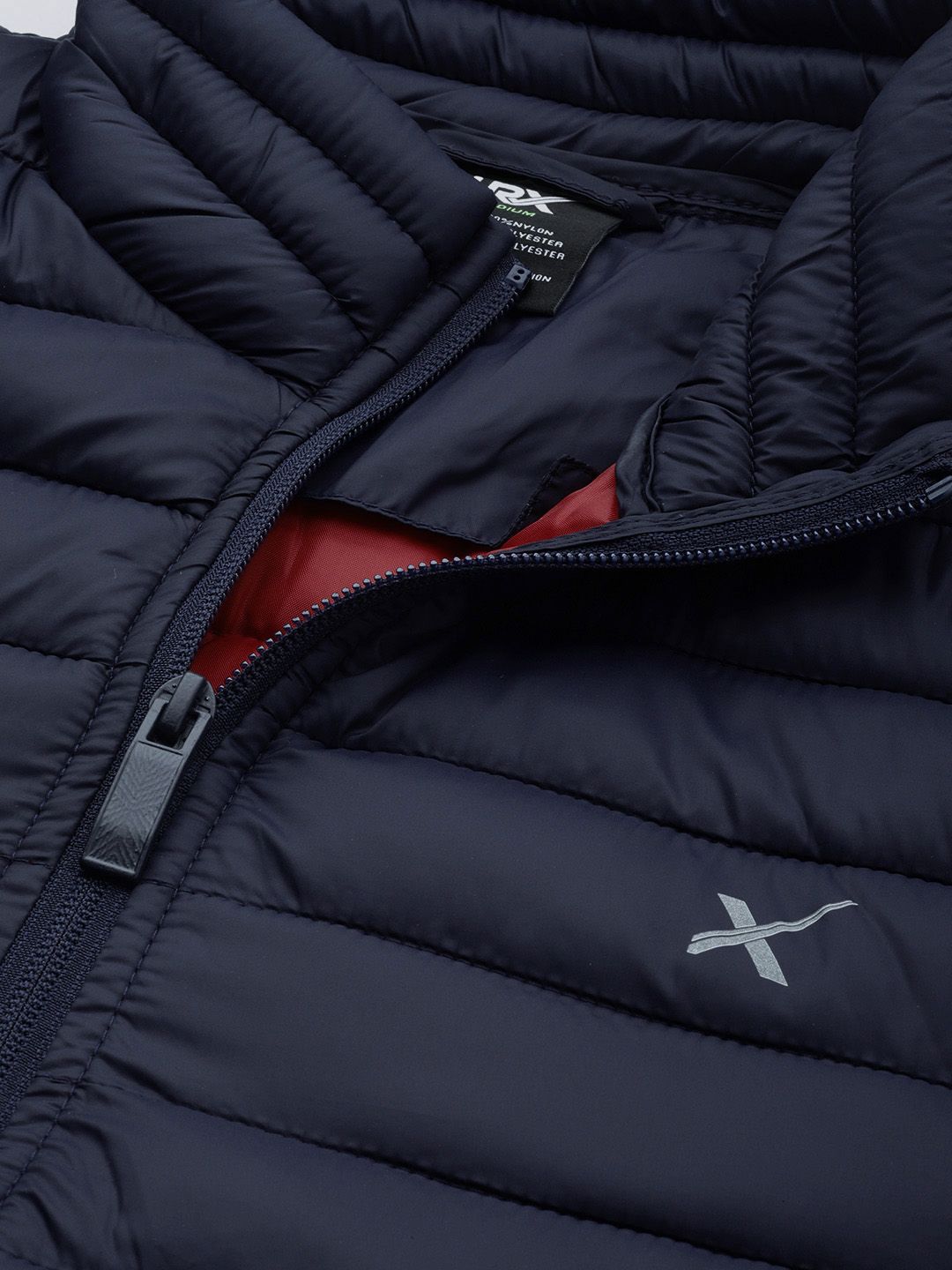 HRX by Hrithik Roshan Men Navy Blue Solid Padded Jacket