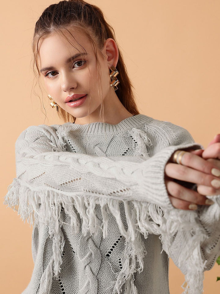 STREET 9 Cable Knit Acrylic Pullover
