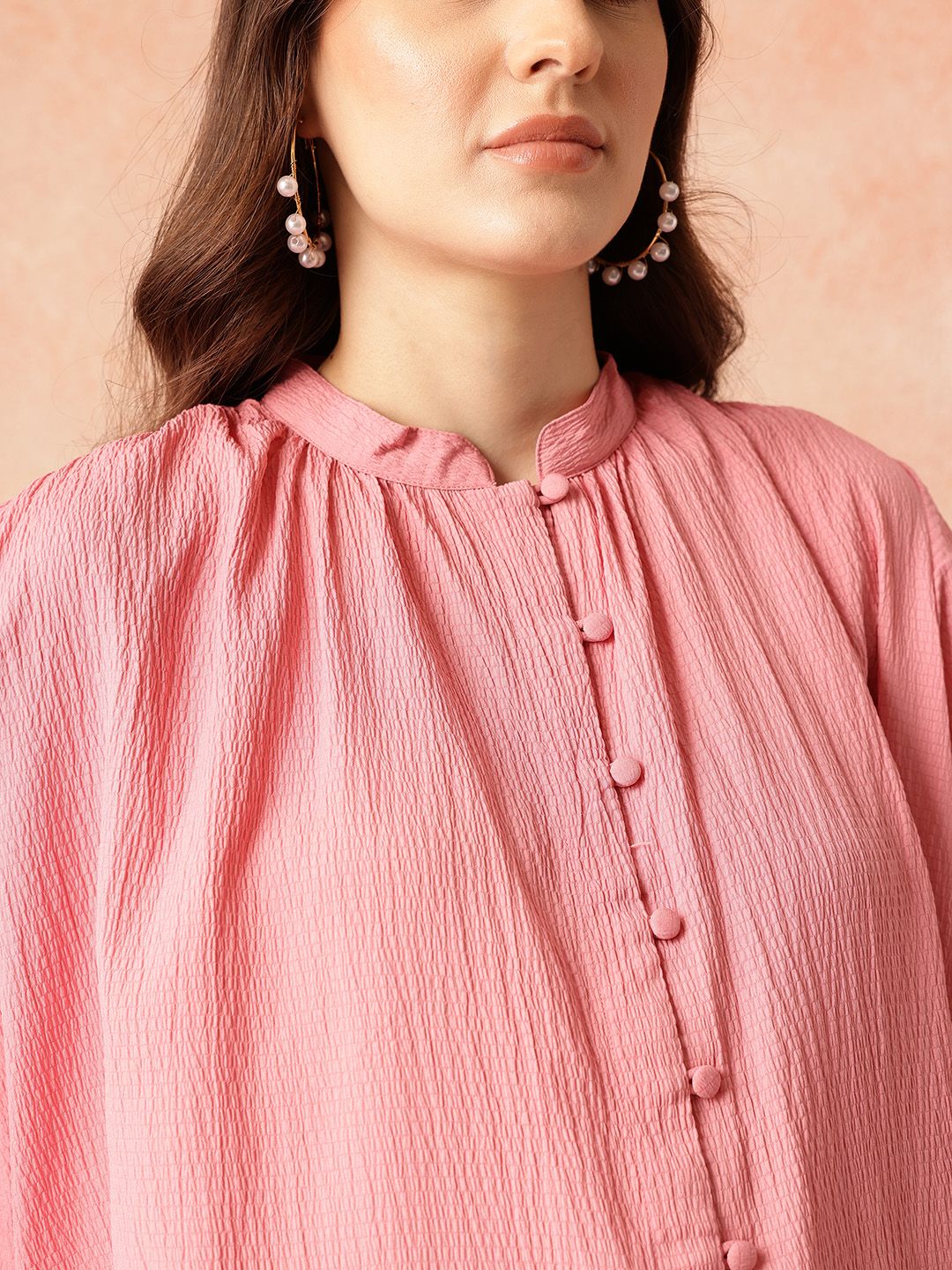 all about you Regular Crinkled Kurta with Trousers