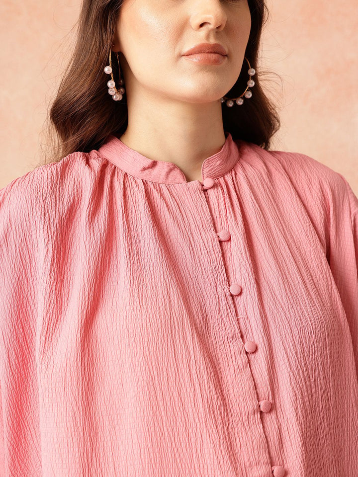 all about you Regular Crinkled Kurta with Trousers