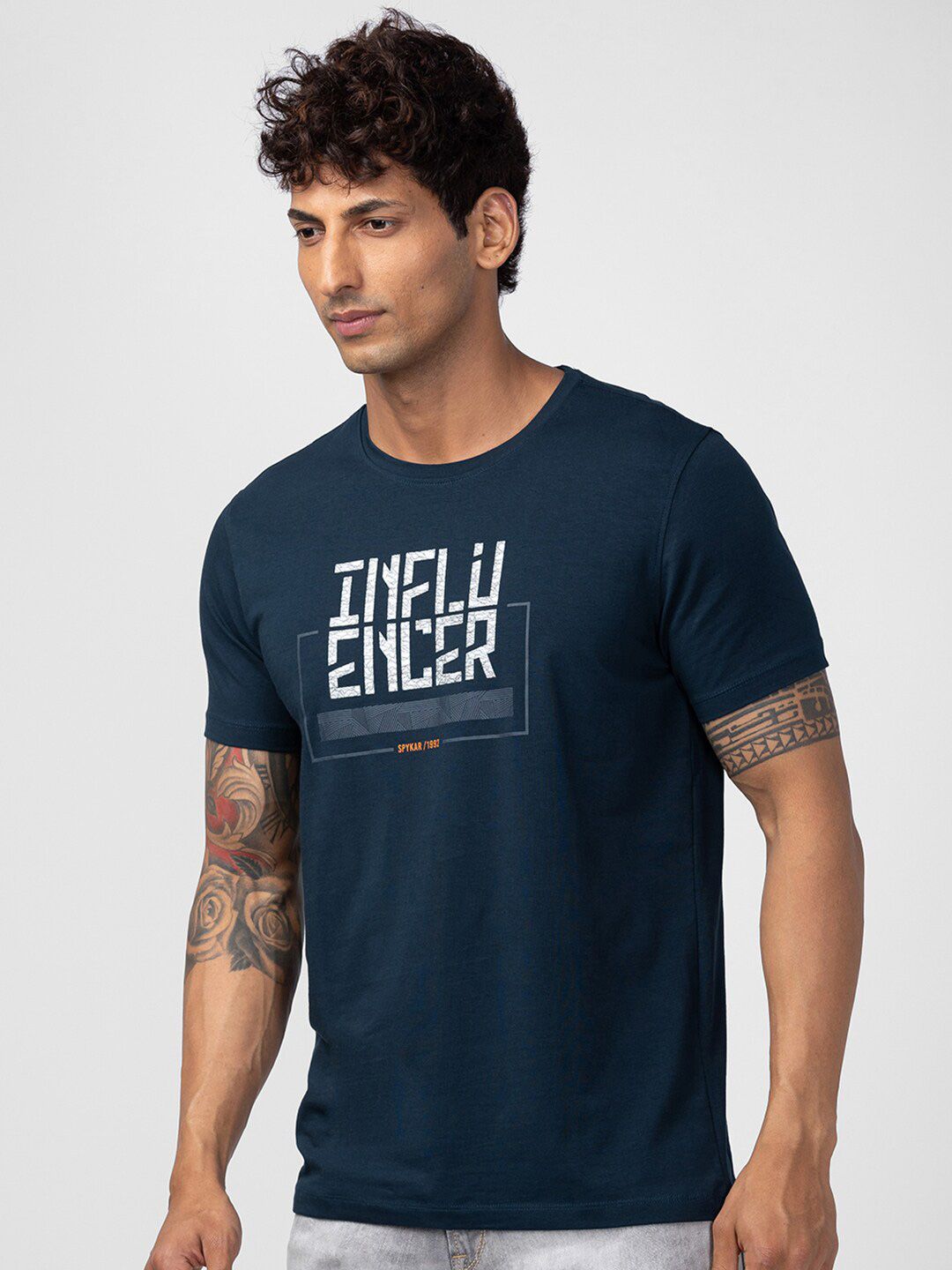 SPYKAR Men Typography Printed Cotton T-shirt