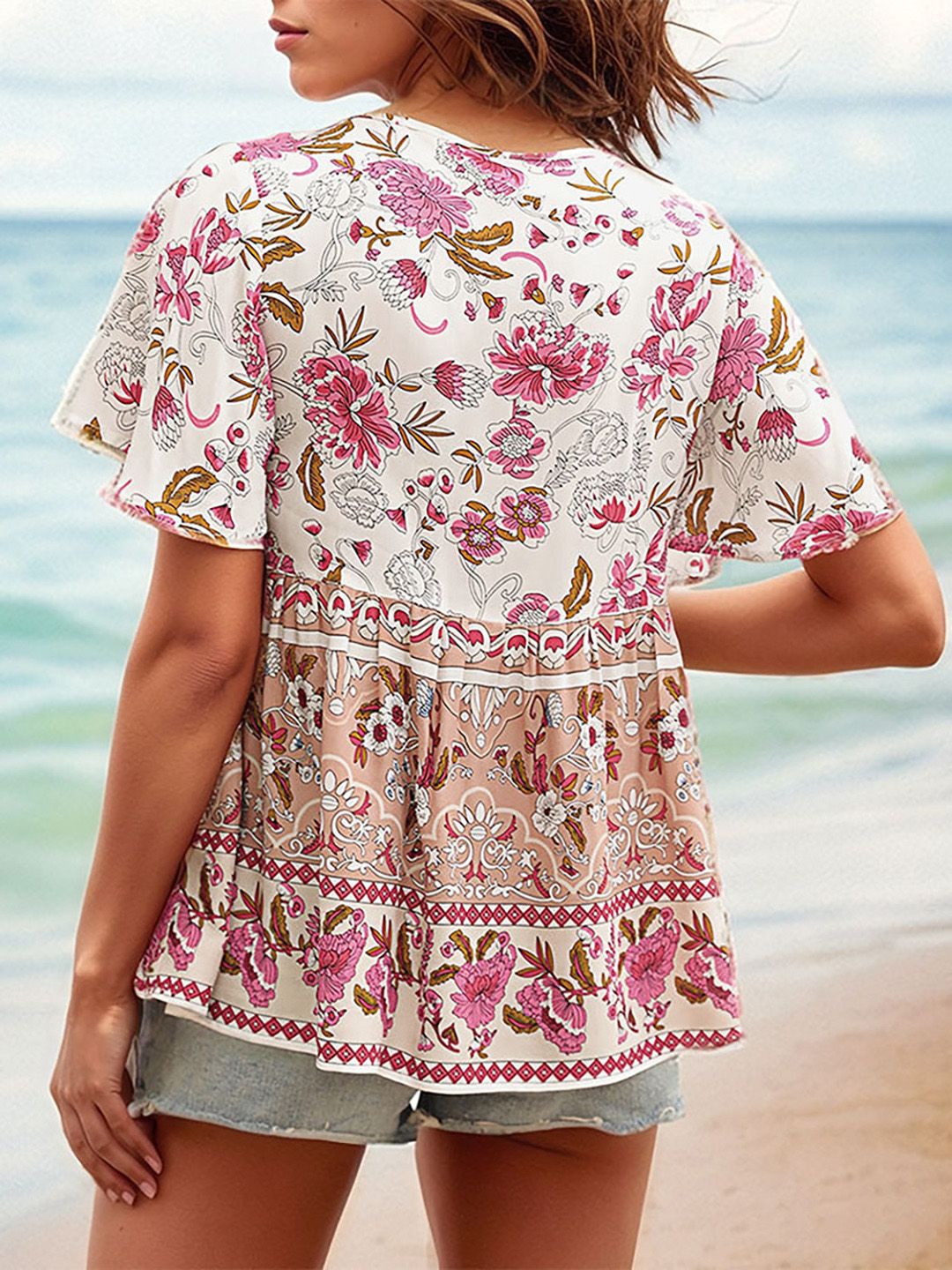 DressBerry Floral Print Longline Top