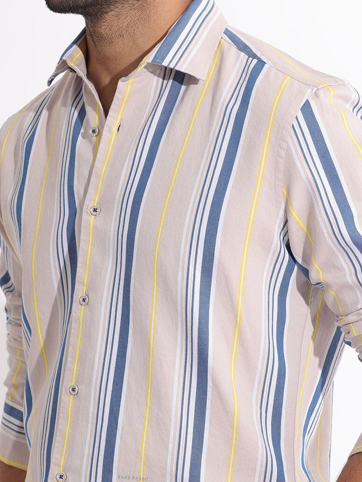 RARE RABBIT Men Purit Striped Slim Fit Classic Shirt
