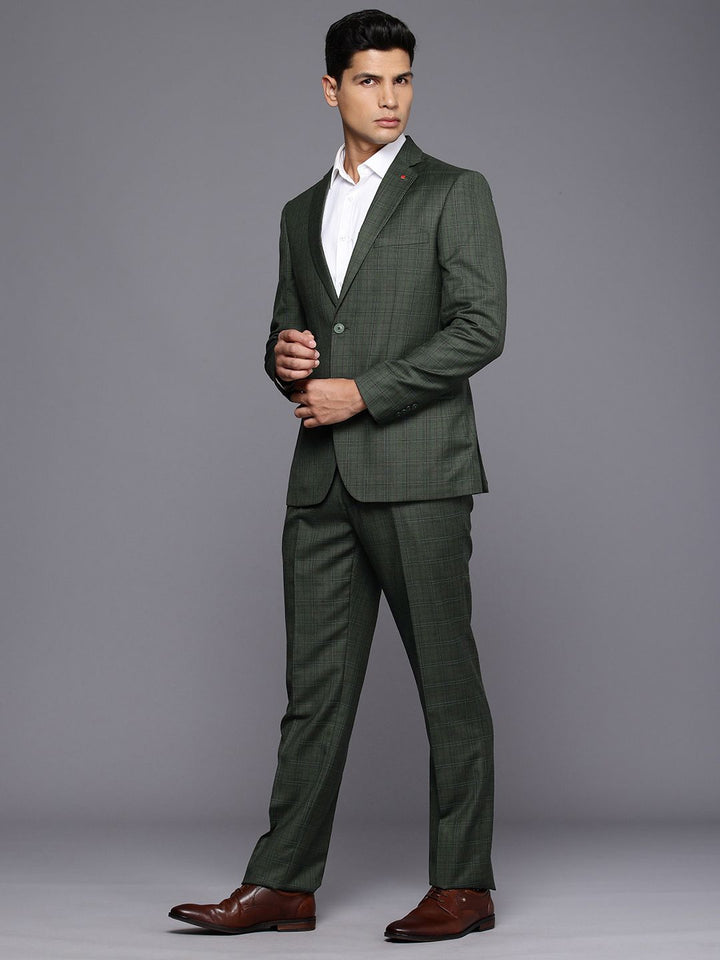 Raymond Contemporary Fit Checked Notched Lapel Single-Breasted 2 Piece Formal Suits