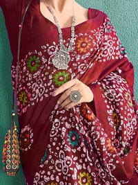 Saree mall Ethnic Motifs Poly Cotton Block Print Sarees
