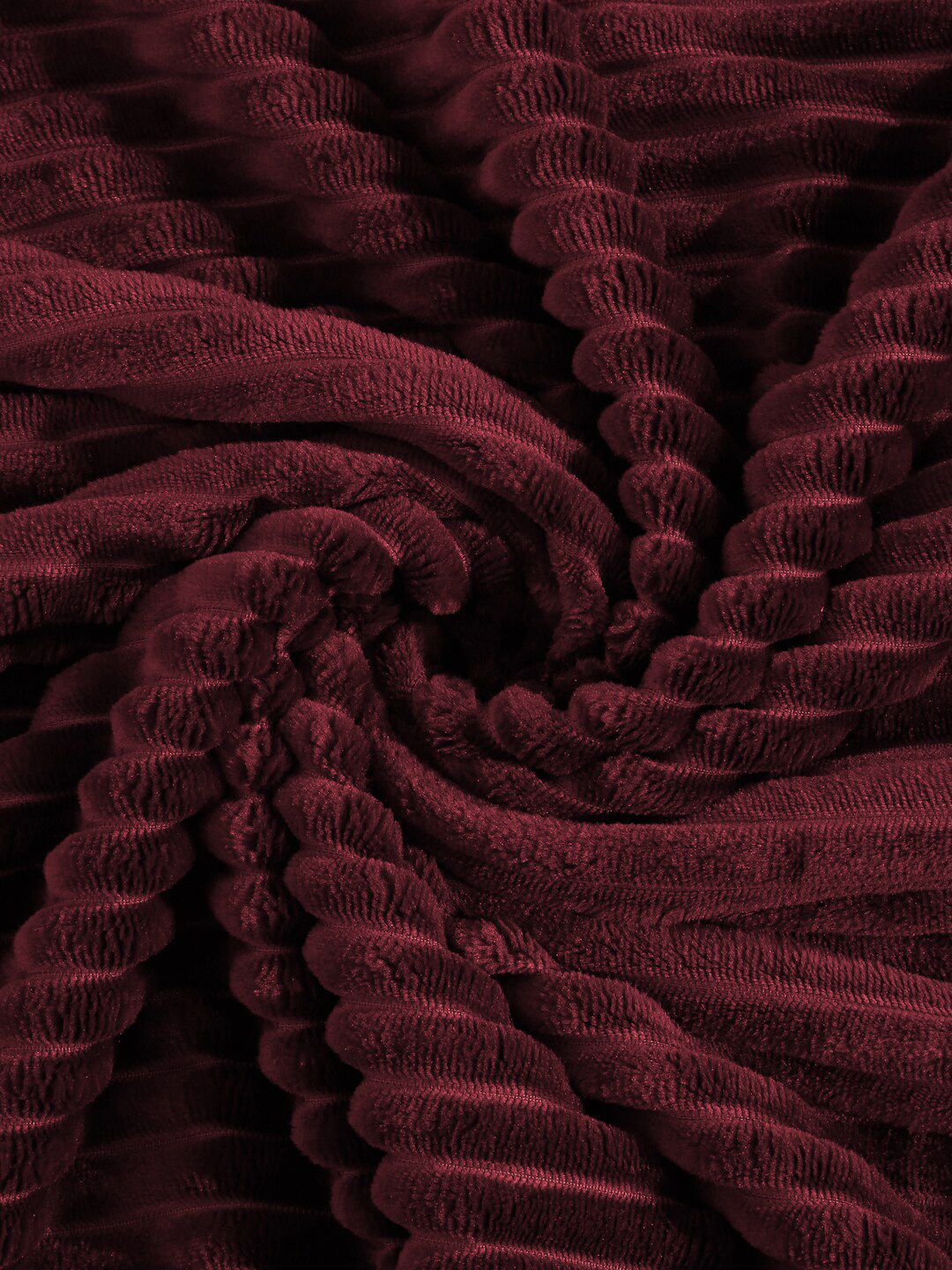 HOSTA HOMES Maroon Striped Heavy Winter 300 GSM Double Bed Blanket
