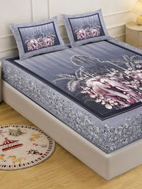 KLOTTHE Grey 400 TC King Bedsheet with 2 Pillow Covers