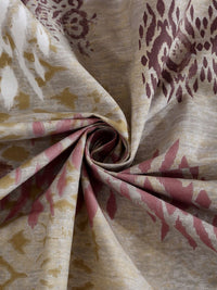 KLOTTHE Beige & Brown Printed Pure Cotton 400 TC Fitted Single Bedsheet With Pillow Cover