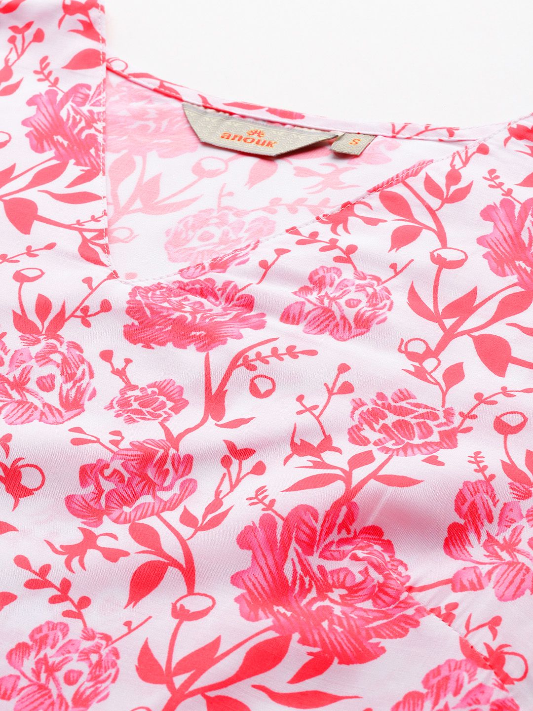 Anouk Floral Print Straight Kurta