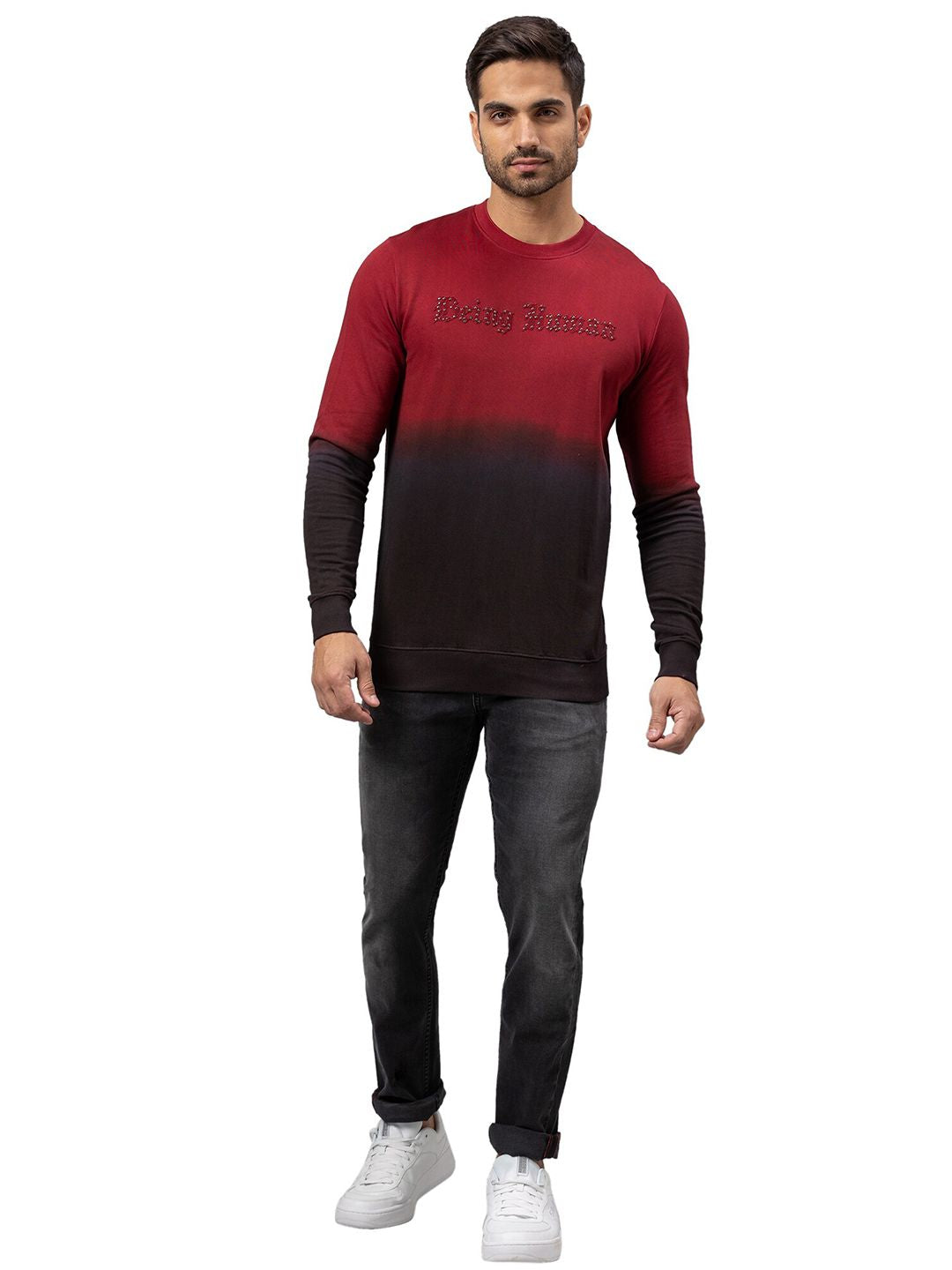Being Human Men Red Printed Sweatshirt