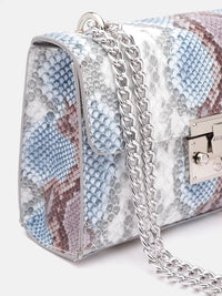 Lino Perros Snake Skin Textured Structured Sling Bag