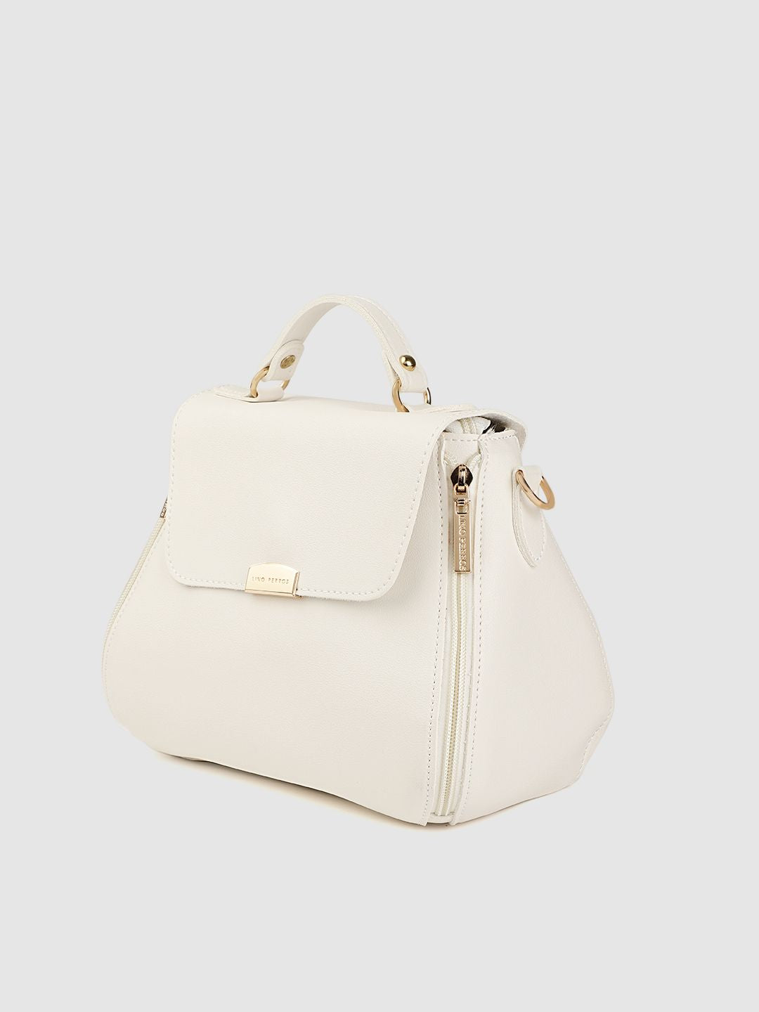 Lino Perros White Solid Satchel