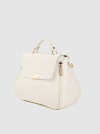 Lino Perros White Solid Satchel
