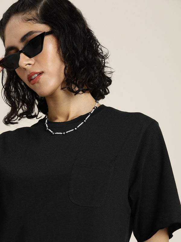 DILLINGER Womens Honeycomb Structure Oversized Tshirt