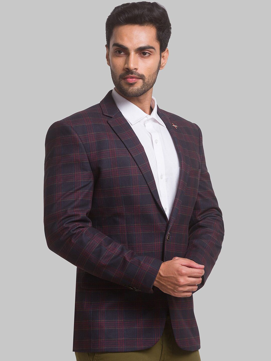 Park Avenue Men Checked Single Breasted Blazers