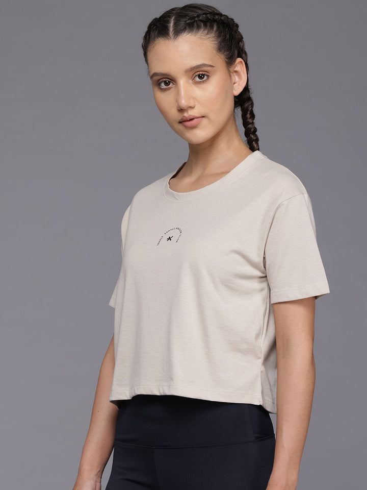 HRX by Hrithik Roshan Printed Crop Yoga T-shirt