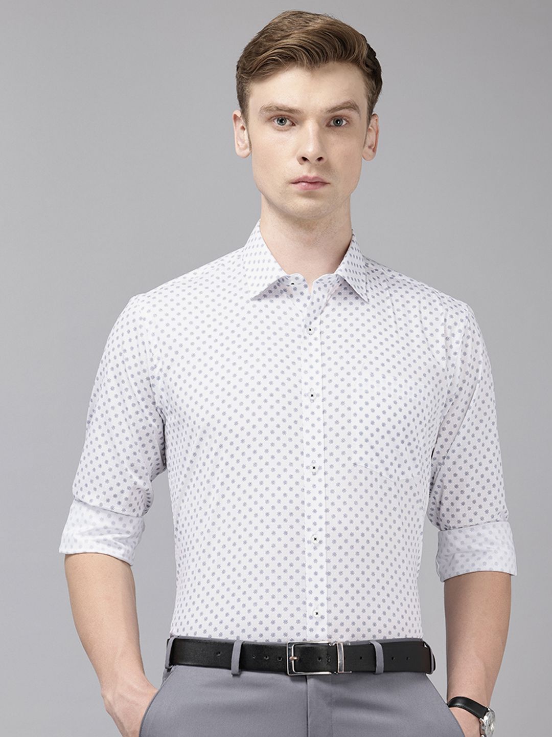 Park Avenue Slim Fit Floral Printed Formal Shirt