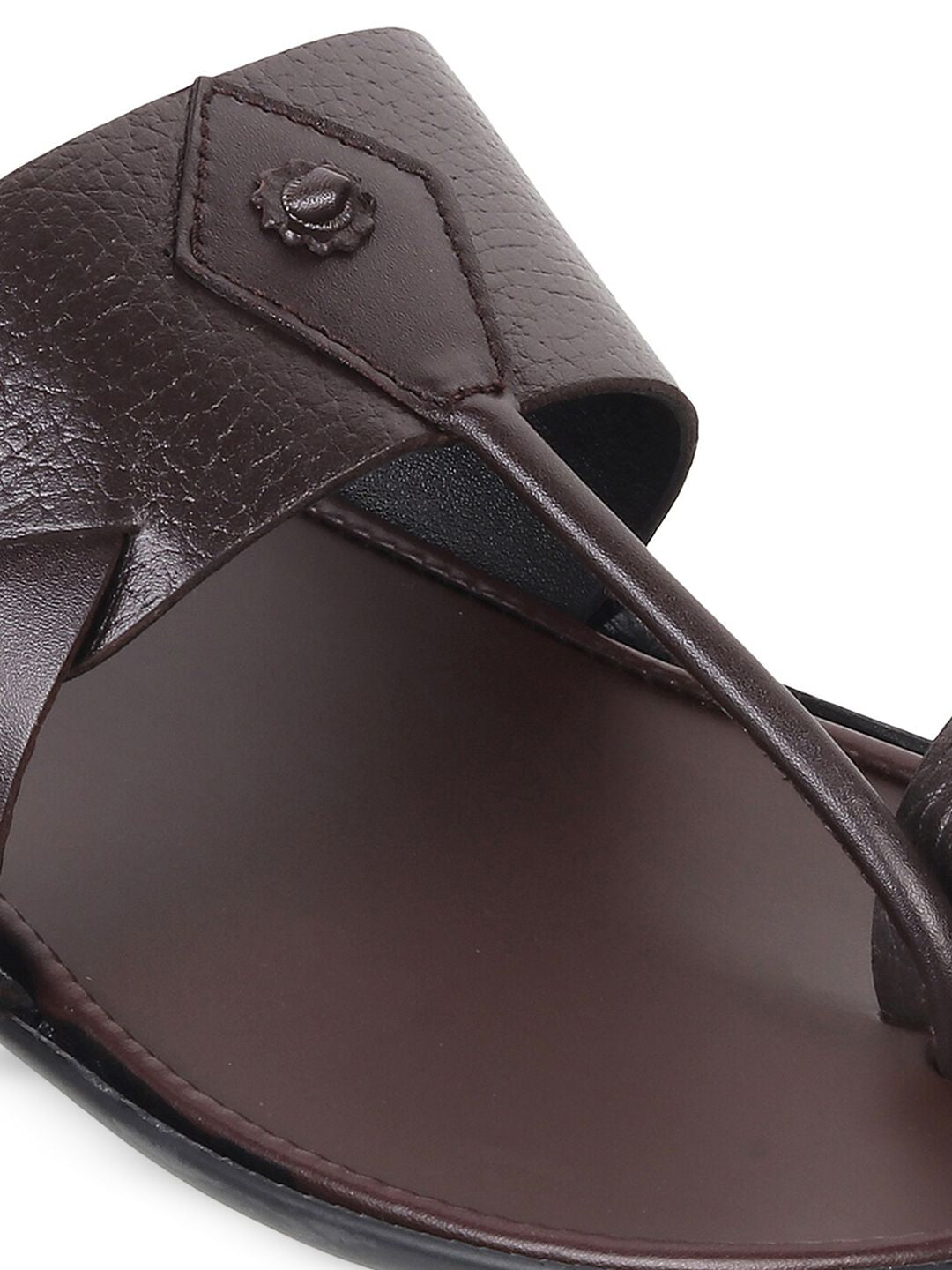 Metro Men Textured Leather One Toe Comfort Sandals