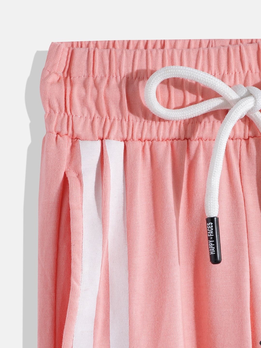 Happy Faces Girls Striped Pure Cotton Joggers