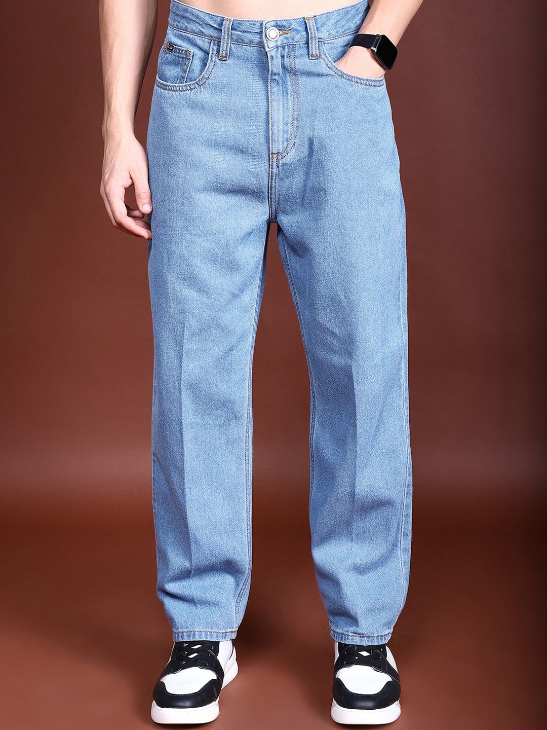 HIGHLANDER Men Loose Fit Mid-Rise Cotton Jeans