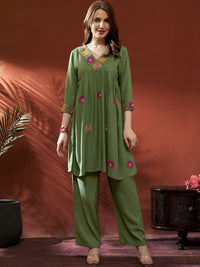 Anouk Embroidered Tunic With Palazzos Co-Ords