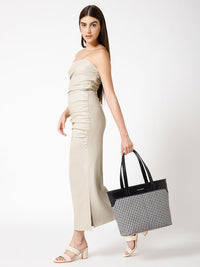 Berrylush Checked 14 Inch Laptop Shopper Tote Bag