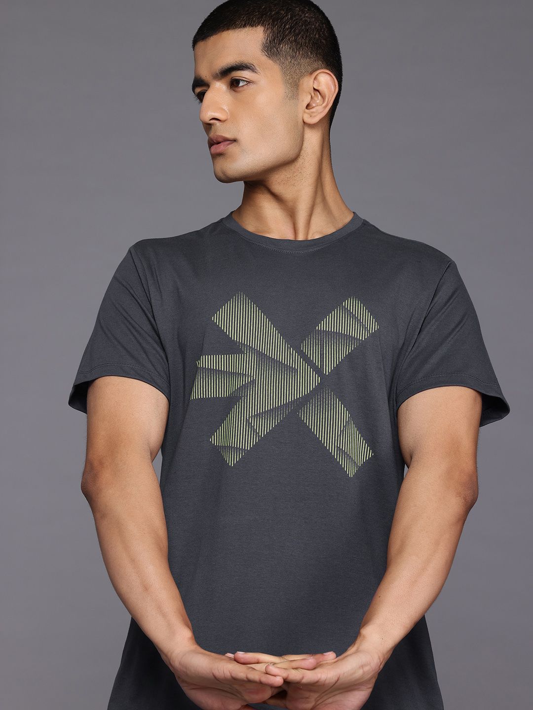 HRX by Hrithik Roshan Brand Logo Printed Training T-shirt