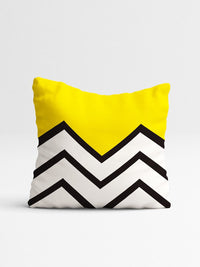 STITCHNEST Set of 5 Yellow & Black Geometric Square Cushion Covers