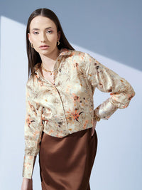 STREET 9 Comfort Floral Printed Oversize Casual Shirt