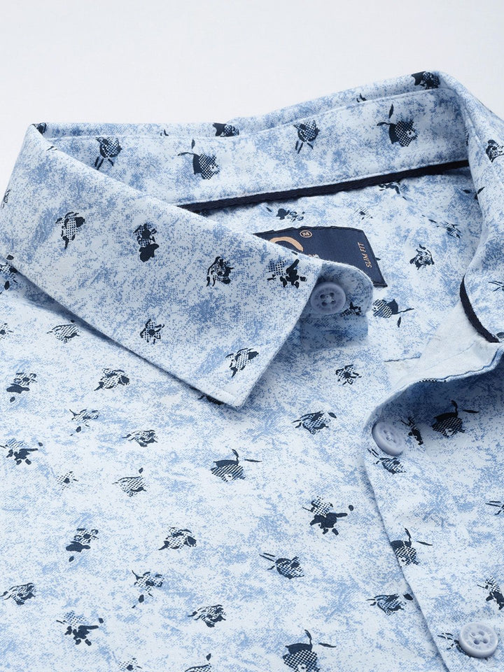 Being Human Slim Fit Abstract Printed Pure Cotton Casual Shirt