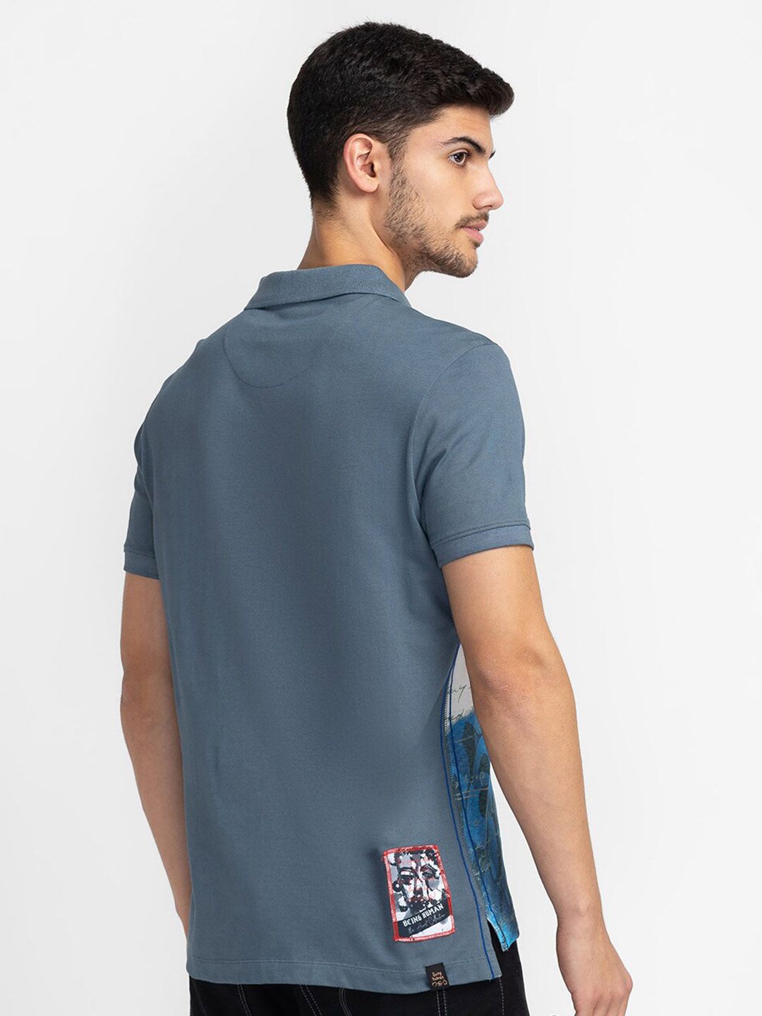 Being Human Printed Polo Collar Cotton T-shirt