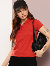 DILLINGER Women Short Sleeve Regular Fit Solid Polo Tshirt