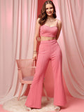 STREET 9 Shoulder Strap Sleeveless Crop Top With Trousers