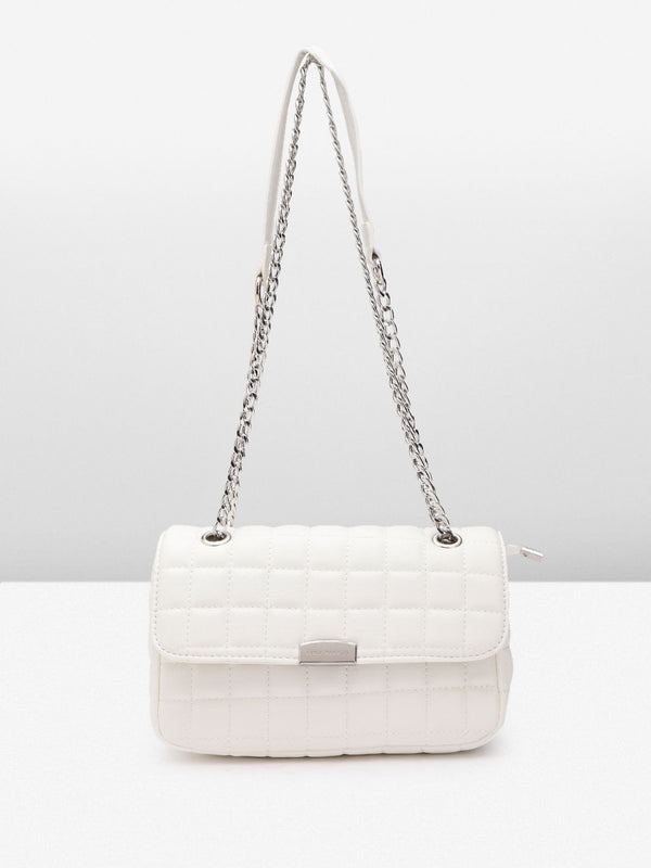 Lino Perros Structured Sling Bag with Quilted Detail
