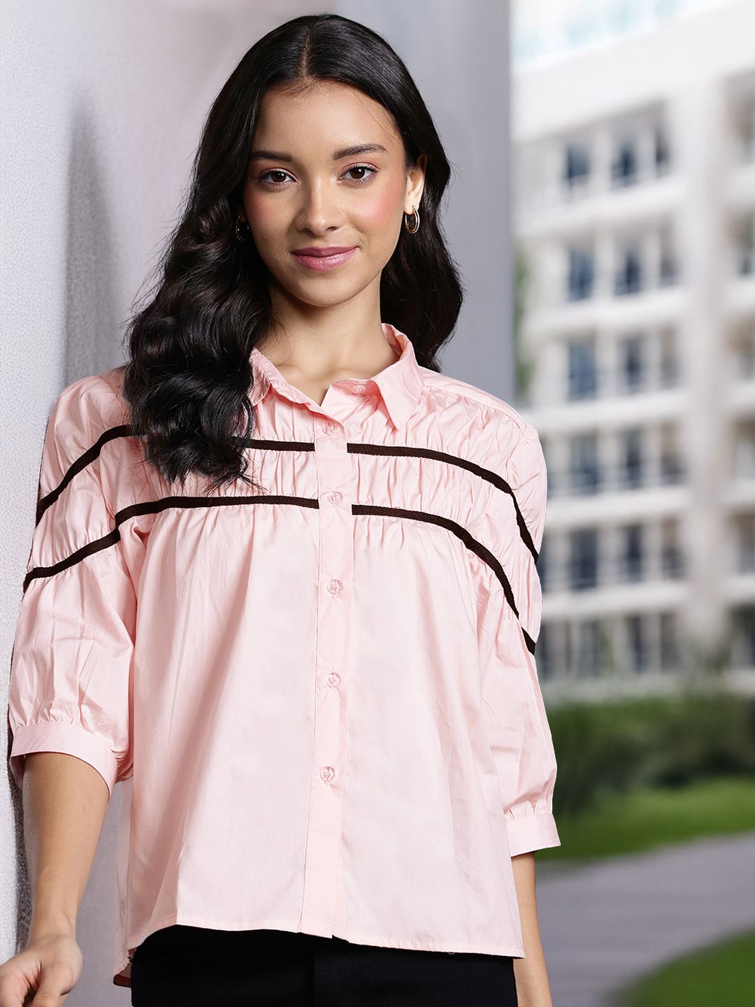 DressBerry Pure Cotton Striped Casual Shirt