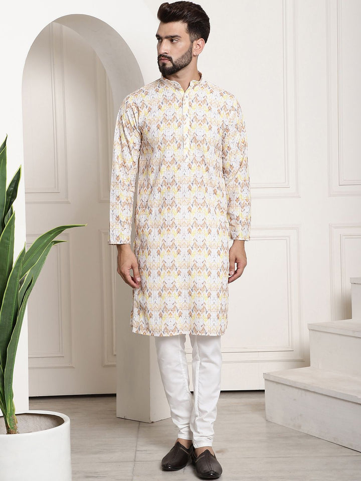 SOJANYA Kurta Bunga Kuning Lelaki