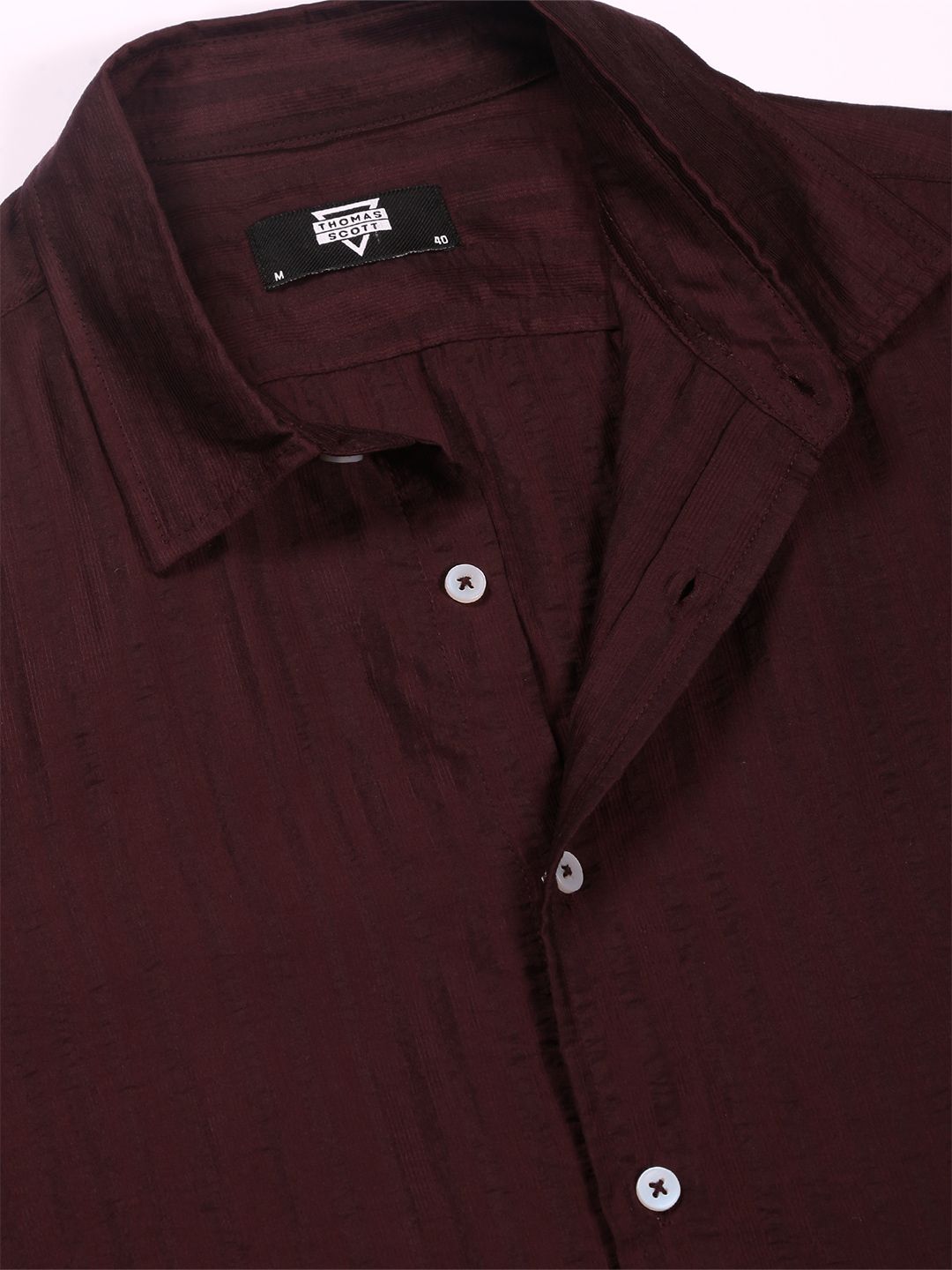 Thomas Scott Men Classic Slim Fit Opaque Casual Shirt