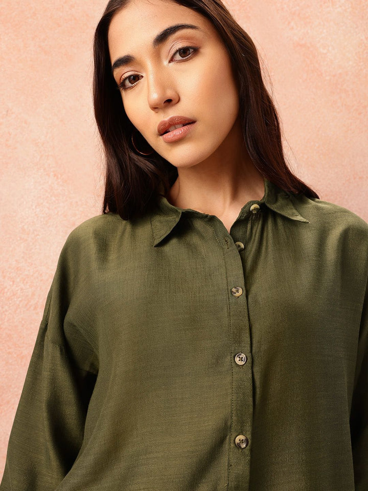 all about you Drop-Shoulder Sleeves Regular Fit Casual Shirt