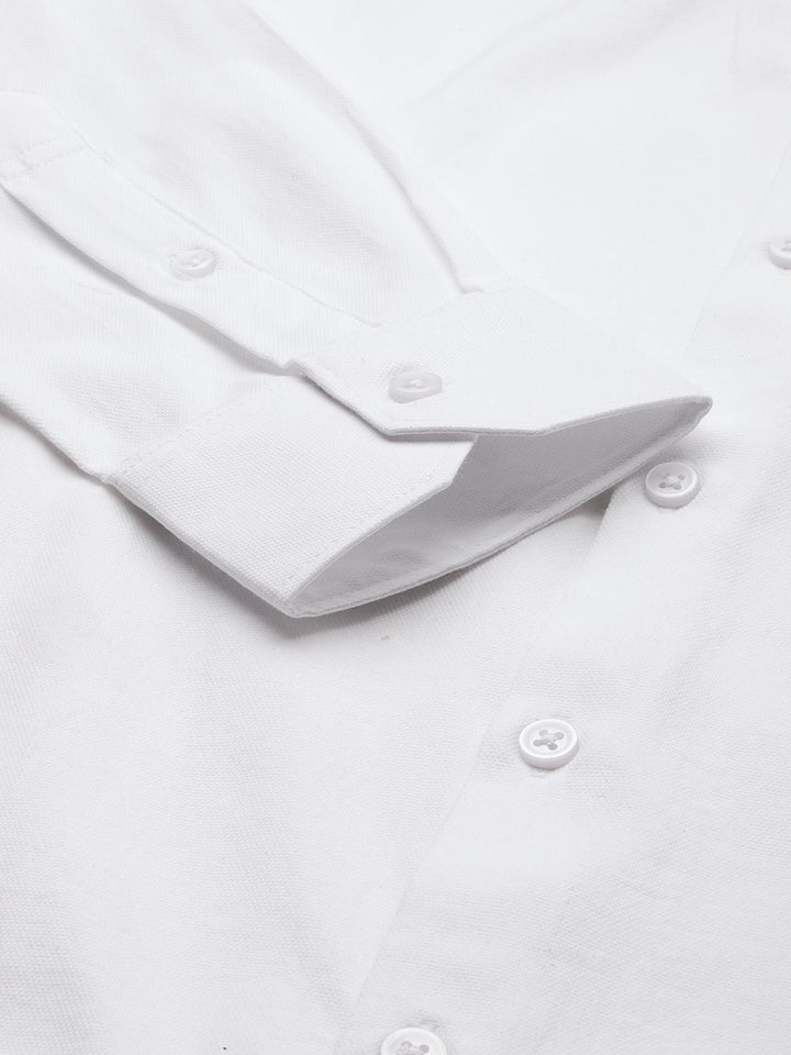 The Indian Garage Co. X Luxe Men White Slim Fit Opaque Formal Shirt