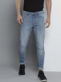 The Indian Garage Co Men Blue Slim Fit Heavy Fade Stretchable Jeans