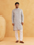 SOJANYA Lelaki Sulam Kurta Kapas Tulen dengan Churidar
