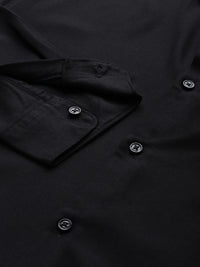 THE BEAR HOUSE Men Black Solid Slim Fit Casual Shirt