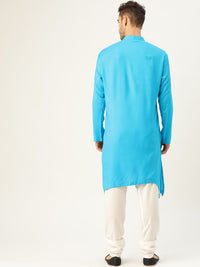 SOJANYA Men Blue Solid A-Line Kurta