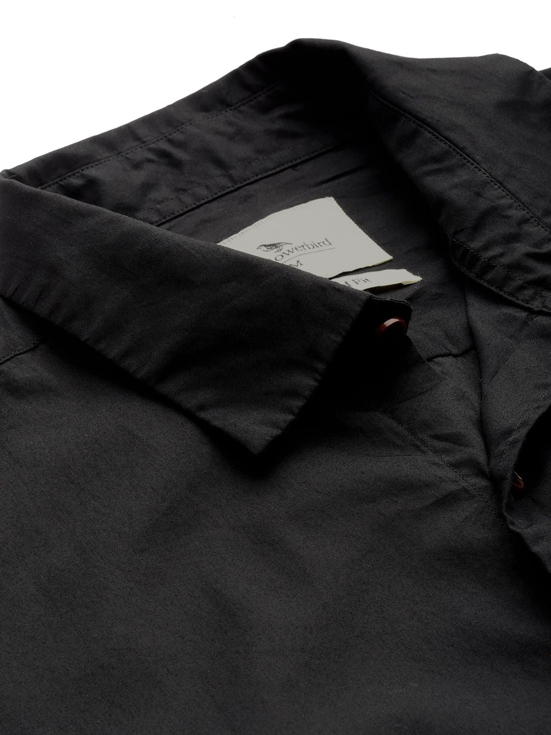 Mr Bowerbird Men Black Solid Tailored Fit Casual Shirt