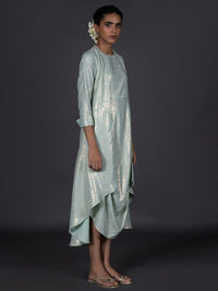 W Green Ethnic A-Line Midi Dress