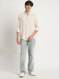 THE BEAR HOUSE Vertical Striped Slim Fit Casual Shirt