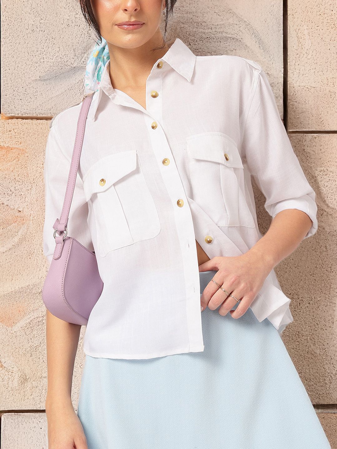 DressBerry Edgy Essentials Shirt with Pocket Detail