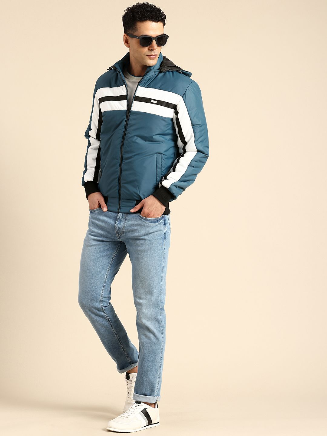 Being Human Striped Hooded Padded Jacket